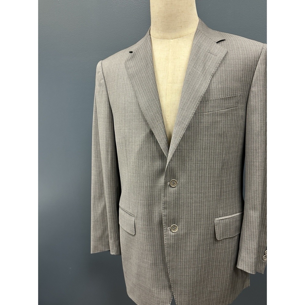 Canali Men's 40R Gray Pinstripe Blazer Sport Coat 100%‎ Wool Italy - Picture 2 of 16